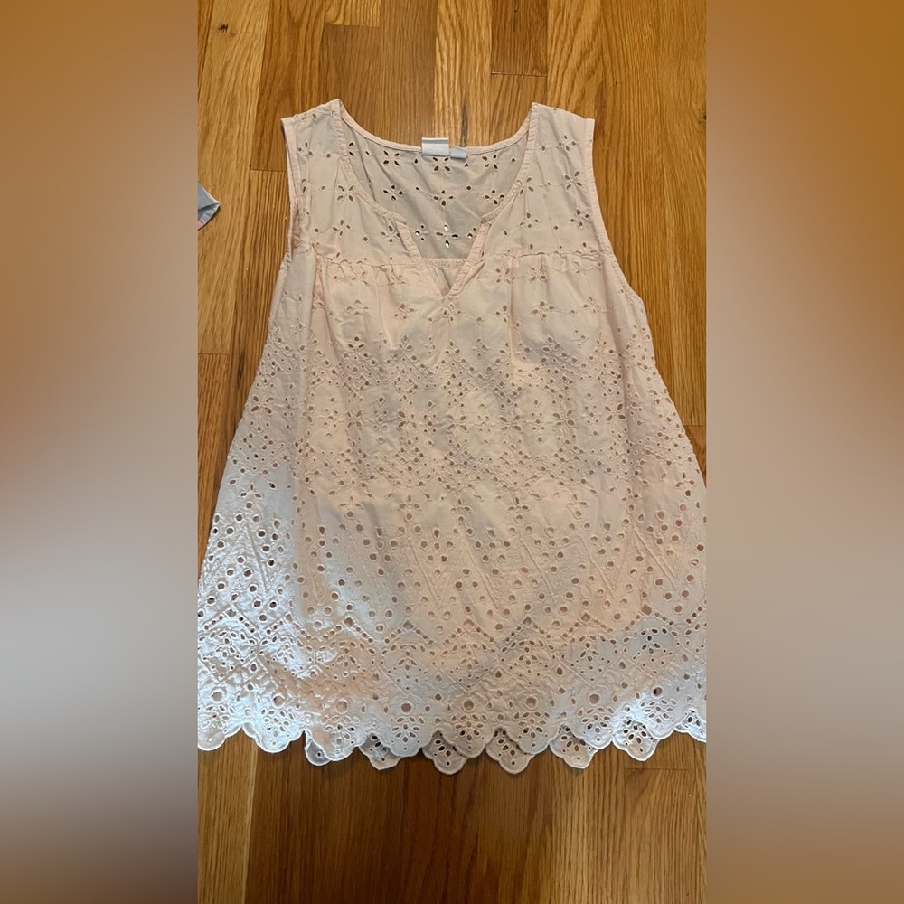 GAP Pink Eyelet Sleeveless Top XS